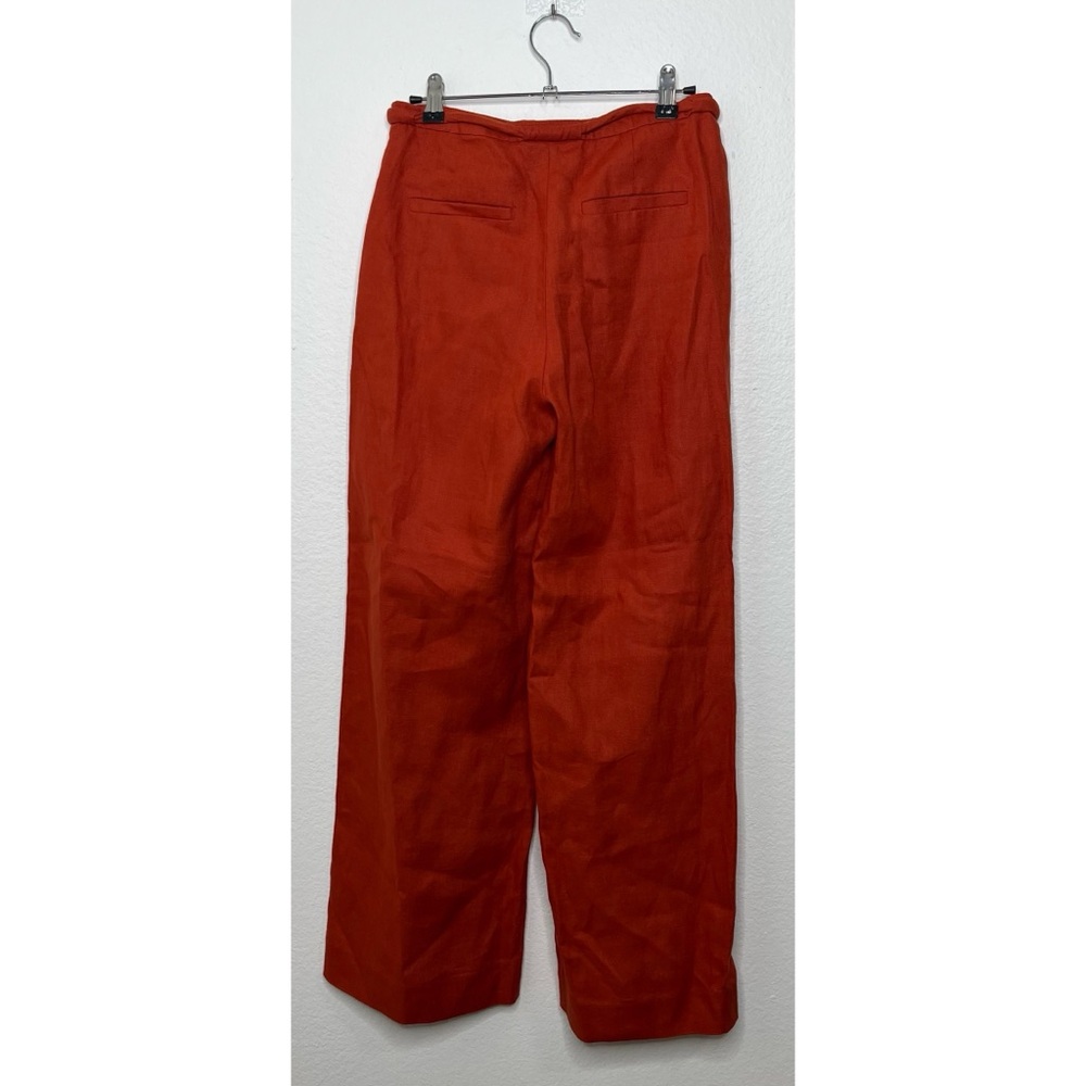 Reformation Avery Pant In Blood Orange Wide Leg Linen Size 2 - Picture 6 of 8
